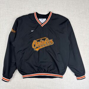 Reebok Baltimore Orioles MLB Pullover Jacket Black Orange Men's Medium